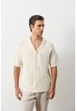 Camisa Manga Corta Tejida Para Hombre Lumbre Camisa Manga Corta Tejida Para Hombre Lumbre Crema S VÉLEZ de Vélez