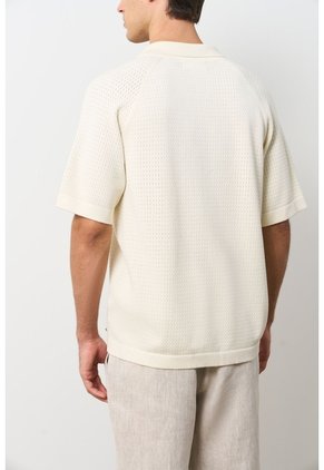 Camisa Manga Corta Tejida Para Hombre Lumbre Camisa Manga Corta Tejida Para Hombre Lumbre Crema S VÉLEZ