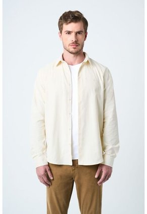 Camisa Manga Larga Bosa Para Hombre Semi Fitted Camisa Manga Larga Bosa Para Hombre Semi Fitted Crema S VÉLEZ