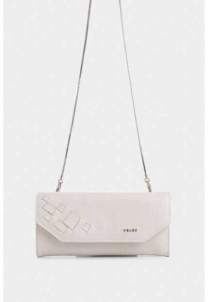 Porta Chequera Kauai De Cuero Para Mujer Detalle Tejido Porta Chequera Kauai De Cuero Para Mujer Detalle Tejido Blanco VÉLEZ