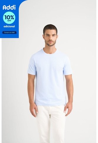 Camiseta Micropima Arizona Para Hombre Semi Ajustada Camiseta Micropima Arizona Para Hombre Semi Ajustada Azul Claro XXL VÉLEZ Vélez