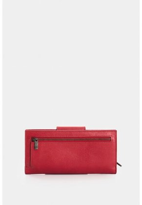 Billetera Porta Chequera De Cuero Para Mujer Jade Billetera Porta Chequera De Cuero Para Mujer Jade Rojo VÉLEZ