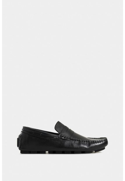 Mocasines Oporto De Cuero Para Hombre Efecto Tamponado Mocasines Oporto De Cuero Para Hombre Efecto Tamponado Negro 45 VÉLEZ
