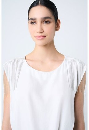 Camisa Hydra Manga Sisa Para Mujer Flecos Millaré Camisa Hydra Manga Sisa Para Mujer Flecos Millaré Blanco XL VÉLEZ