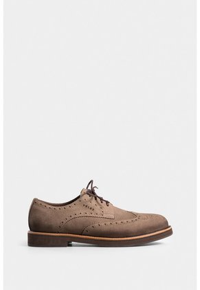 Zapatos De Cordón Alessio De Cuero Gamuza Para Hombre Efecto Escribiente Zapatos De Cordón Alessio De Cuero Gamuza Para Hombre Efecto Escribiente Arena 45 VÉLEZ
