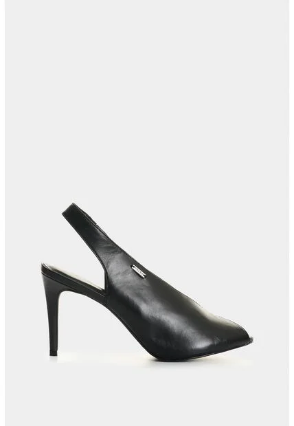 Sandalia Tacón En Cuero Para Mujer Aqua Sandalia Tacón En Cuero Para Mujer Aqua Negro 41 VÉLEZ
