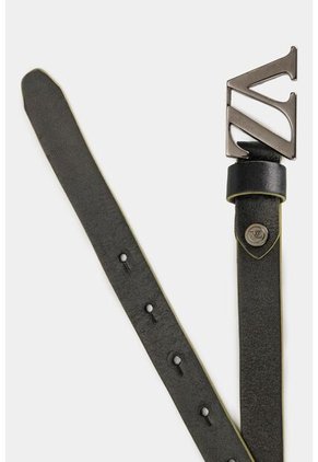 Cinturón Unifaz Monograma De Cuero Para Mujer Chapa VZ Cinturón Unifaz Monograma De Cuero Para Mujer Chapa VZ Negro M VÉLEZ