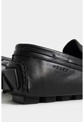 Mocasines Oporto De Cuero Para Hombre Efecto Tamponado Mocasines Oporto De Cuero Para Hombre Efecto Tamponado Negro 45 VÉLEZ