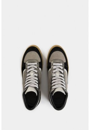 Tenis Tipo Bota Magena De Cuero Para Mujer Acabado Vintage Tenis Tipo Bota Magena De Cuero Para Mujer Acabado Vintage Negro 40 VÉLEZ