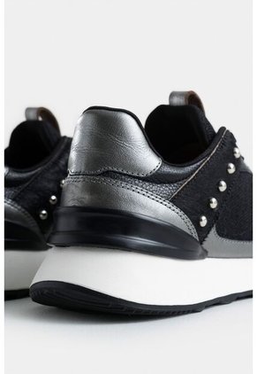 Tenis San Joaquín De Cuero Y Lona Para Mujer Detalle Taches Tenis San Joaquín De Cuero Y Lona Para Mujer Detalle Taches Negro 39 Vélez