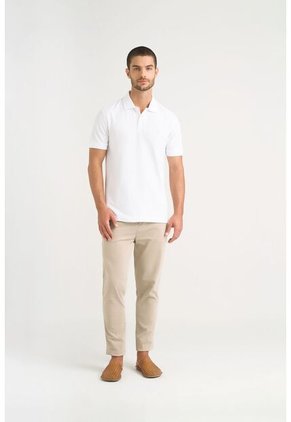 Polo Para Hombre Semi Fit Detalle Jacquard Polo Para Hombre Semi Fit Detalle Jacquard Blanco XS VÉLEZ