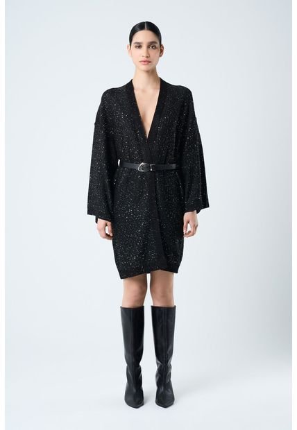 Cardigan Antares Para Mujer Tejido Cardigan Antares Para Mujer Tejido Negro XL Vélez