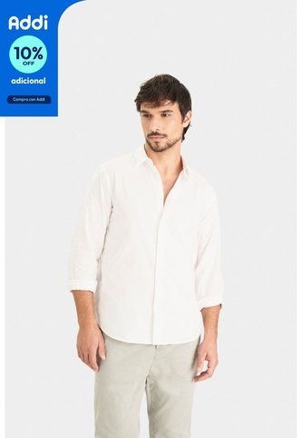 Camisa Oxford Manga Larga Calagua Para Hombre Semifitted Camisa Oxford Manga Larga Calagua Para Hombre Semifitted Blanco S VÉLEZ Vélez