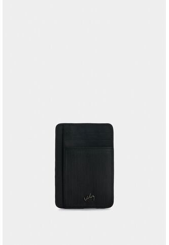 Porta Tarjetas Vértice De Cuero Para Hombre Detalle Rayas Porta Tarjetas Vértice De Cuero Para Hombre Detalle Rayas Negro VÉLEZ Vélez