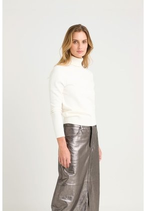Sweater Tejido Básico Maqui Para Mujer Cuello Tortuga Sweater Tejido Básico Maqui Para Mujer Cuello Tortuga Crema M VÉLEZ