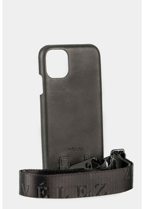 Case Iphone 11 Bee De Cuero Para Mujer Cargadera Reata Negro