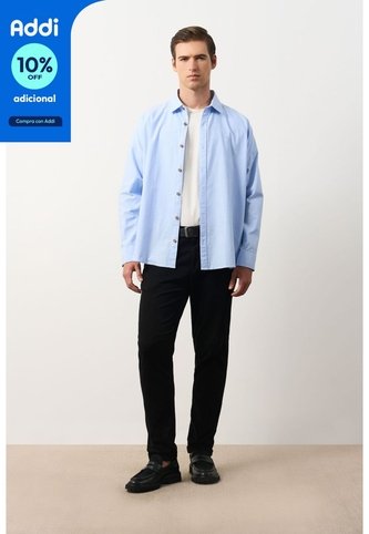 Camisa Para Hombre Ruibarbo Camisa Para Hombre Ruibarbo Azul Claro S VÉLEZ Vélez