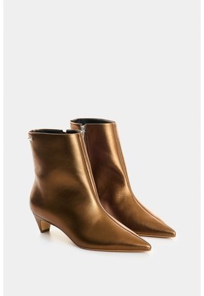 Botines De Cuero Para Mujer Lyra Botines De Cuero Para Mujer Lyra Bronce 39 VÉLEZ