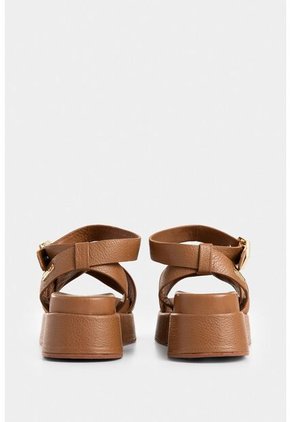 Sandalia Plataforma Tulipan De Cuero Para Mujer Amarre Al Tobillo Sandalia Plataforma Tulipan De Cuero Para Mujer Amarre Al Tobillo Miel 37 Vélez