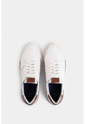 Tenis Whited De Cuero Para Hombre Detalle Contraste Tenis Whited De Cuero Para Hombre Detalle Contraste Blanco 41 VÉLEZ