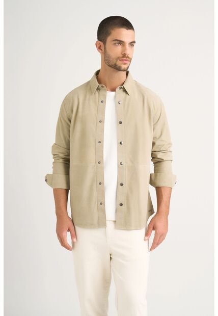 Camisa Manga Larga Para Hombre Gamuza Camisa Manga Larga Para Hombre Gamuza Verde L VÉLEZ