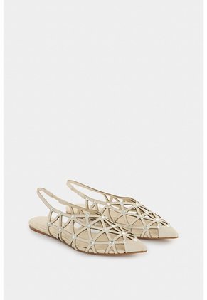 Baleta Hybris De Cuero Para Mujer Cortes Baleta Hybris De Cuero Para Mujer Cortes Beige 36 VÉLEZ