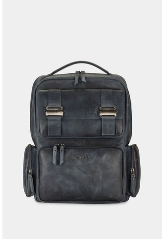 Morral Barceló De Cuero Con Efecto Espazolado Para Hombre Chapas Frontales Morral Barceló De Cuero Con Efecto Espazolado Para Hombre Chapas Frontales Azul Oscuro VÉLEZ Vélez