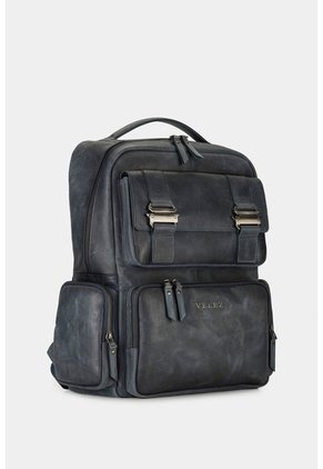Morral Barceló De Cuero Con Efecto Espazolado Para Hombre Chapas Frontales Morral Barceló De Cuero Con Efecto Espazolado Para Hombre Chapas Frontales Azul Oscuro VÉLEZ