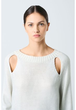 Sweater Star En Tejido Rectilíneo Para Mujer Efecto Metalizado Sweater Star En Tejido Rectilíneo Para Mujer Efecto Metalizado Crema L VÉLEZ