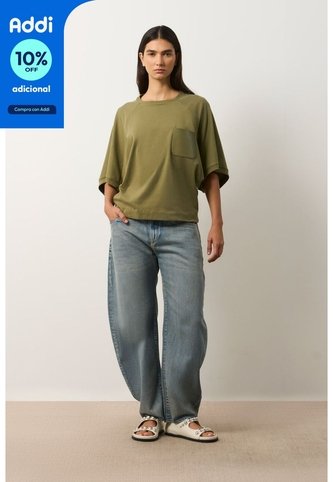 Camiseta Ópalo Para Mujer Manga Ranglan Camiseta Ópalo Para Mujer Manga Ranglan Verde Oliva L VÉLEZ Vélez