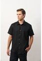 Camisa En Lino Manga Corta Siena Para Hombre Camisa En Lino Manga Corta Siena Para Hombre Negro XS VÉLEZ de Vélez