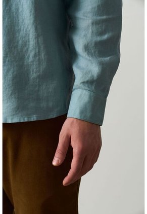 Camisa Manga Larga Semi Fitted Para Hombre Roma Camisa Manga Larga Semi Fitted Para Hombre Roma Azul Aguamarina L VÉLEZ