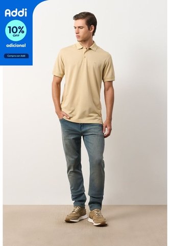 Polo Lucca Manga Corta Para Hombre Texturizada Polo Lucca Manga Corta Para Hombre Texturizada Arena XL VÉLEZ Vélez