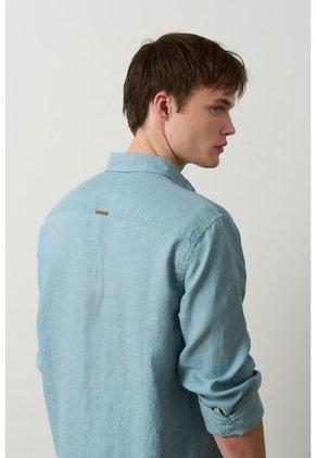 Camisa Manga Larga Semi Fitted Para Hombre Roma Camisa Manga Larga Semi Fitted Para Hombre Roma Azul Aguamarina L VÉLEZ
