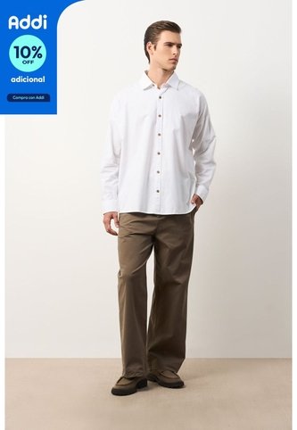 Camisa Para Hombre Ruibarbo Camisa Para Hombre Ruibarbo Blanco L VÉLEZ Vélez
