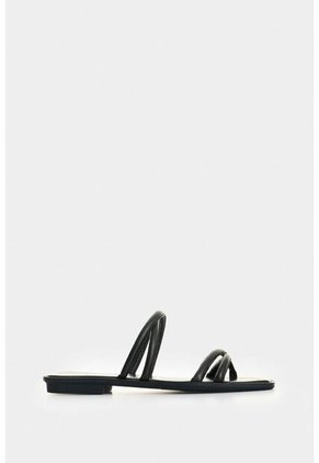 Sandalia Plana En Cuero Para Mujer Miski Sandalia Plana En Cuero Para Mujer Miski Negro 35 VÉLEZ
