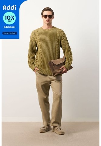 Sweater Tejido Para Hombre Raices Sweater Tejido Para Hombre Raices Verde Oliva M VÉLEZ Vélez