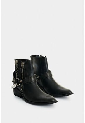 Botines De Cuero Craquelado Para Mujer Marine Botines De Cuero Craquelado Para Mujer Marine Negro 40 VÉLEZ