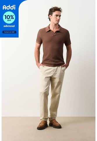 Polo Manga Corta Draco 2.0 Tejida Para Hombre Texturizada Polo Manga Corta Draco 2.0 Tejida Para Hombre Texturizada Tabaco XXL VÉLEZ Vélez