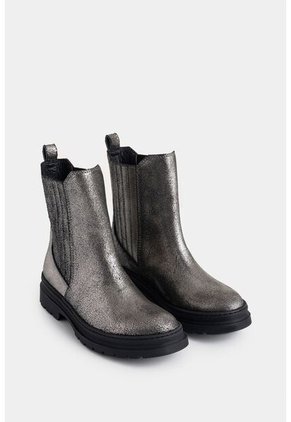 Botines Orión De Cuero Folia Para Mujer Silueta Chelsea Botines Orión De Cuero Folia Para Mujer Silueta Chelsea Plata 35 VÉLEZ