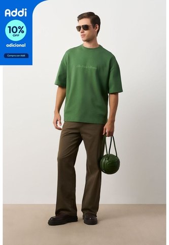 Camiseta Relaxed Fit Para Hombre Camiseta Relaxed Fit Para Hombre Verde XXL VÉLEZ Vélez