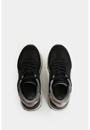 Tenis De Cuero Gamuzado Y Textil Para Mujer Boreal Tenis De Cuero Gamuzado Y Textil Para Mujer Boreal Negro 35 VÉLEZ