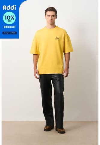 Camiseta Relaxed Fit Para Hombre Camiseta Relaxed Fit Para Hombre Amarillo S VÉLEZ Vélez