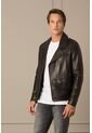 Chaqueta Biker De Cuero Para Hombre Silueta Clásica Chaqueta Biker De Cuero Para Hombre Silueta Clásica Negro XX Vélez de Vélez