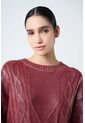 Sweater Tejido Layla Para Mujer Efecto Resinado Sweater Tejido Layla Para Mujer Efecto Resinado Vinotinto S VÉLEZ de Vélez