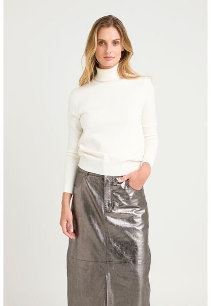 Sweater Tejido Básico Maqui Para Mujer Cuello Tortuga Sweater Tejido Básico Maqui Para Mujer Cuello Tortuga Crema M Vélez