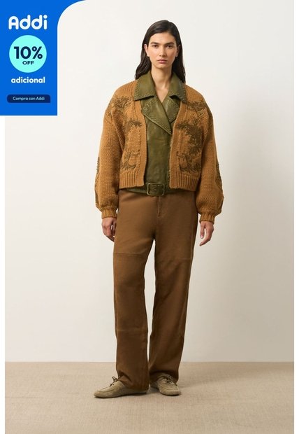 Cardigan En Lana Para Mujer Surco Cardigan En Lana Para Mujer Surco Miel XL VÉLEZ