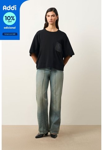 Camiseta Manga Ranglan Para Mujer Nacarina Camiseta Manga Ranglan Para Mujer Nacarina Negro XS VÉLEZ Vélez