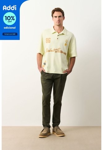 Polo Cropped En Algodón Para Hombre Primavera Polo Cropped En Algodón Para Hombre Primavera Amarillo Limon XXL VÉLEZ Vélez