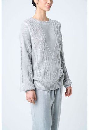 Sweater Tejido Layla Para Mujer Efecto Resinado Sweater Tejido Layla Para Mujer Efecto Resinado Gris S VÉLEZ